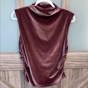 a new day Velvet Sleeveless Top - Deep Burgundy